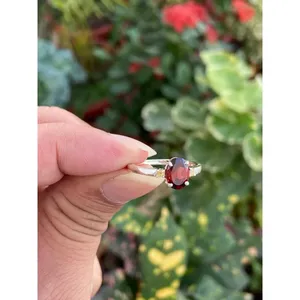Natural <b>Garnet</b> <b>Ring</b> 925 Sterling <b>Silver</b> Handmade Gemstone <b>Ring</b> for Women Wholesale Jewelry Supplier - Product Image 2