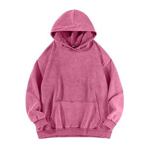 Survêtements unisexes 100% coton Streetwear surdimensionné avec broderie imprimée bouffante personnalisé poids lourd sweat à capuche en éponge française uni - Product Image 5
