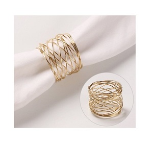 Fournitures pour restaurants et hôtels ronds de serviette bonne qualité porte-serviettes en métal coloré pour décoration de table de dîner de fête de mariage - Product Image 4