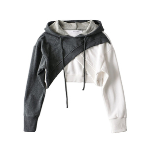 High Quality Comfortable Fashion New Custom <b>Women</b> Fitness Crop <b>Top</b> Hoodie With Drawstring Woman Hoodies - Product Image 6