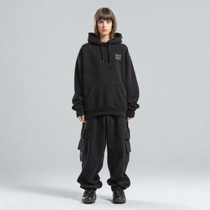 Sudadera Corta Cuadrada para Mujer, Estilo Urbano Otoñal, Manga Larga, Holgada, 100% Algodón - Product Image 3