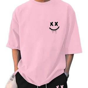 Conjunto de camisa de pantalones cortos con estilo impreso en 3D personalizado 100% conjuntos de Camiseta de algodón con hombros caídos conjunto de pantalones cortos de verano de alta calidad para hombres - Product Image 1