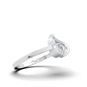 Juego de puntas de anillo de diamante de corte redondo cultivado en laboratorio de 0,03 quilates/VS en platino elegante abstracto para mujer - Product Image 2