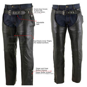Dernier modèle Nouveau style Chaps de moto en cuir Hot Selling Professional Leather Men's Chaps - Product Image 5