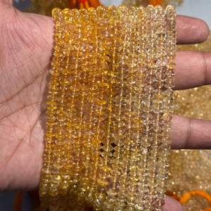Citrine naturelle de 4 mm à 7 mm, perles rondes lisses jaunes de haute qualité, irrégulières, pour la fabrication de bijoux, plus de 50 ans d'expérience, Jaipuri Gems - Product Image 1