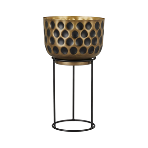 Venta caliente maceta de metal martillado con soporte para restaurante Hotel hogar en precio al por mayor - Product Image 2