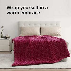 Erwachsene sinnliche handgemachte Überwurf-Schwere gestreifte klobige Samte gewichtete gestrickte Decke für <span class=keywords><strong>Insomnia</strong></span> - Product Image 2