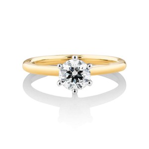 Anillo de diamante cultivado en laboratorio solitario de 1 quilate, anillo de compromiso de diamante con punta de garra de oro amarillo de 14 quilates para regalo de mujer - Product Image 3