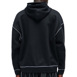 Nouvelle mode bleu anti-rides surdimensionné hommes sweat à capuche lourd polyester/coton mélangé avec éponge pour la saison d'automne - Product Image 3