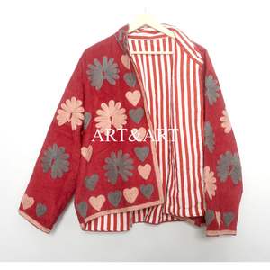 Chaqueta Acolchada con Bordado Floral y Detalles de Botones, Forro de Algodón, Hecha a Mano, Estilo de Secado Rápido para Otoño e Invierno, Ropa de Fiesta - Product Image 6