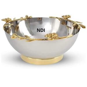 ชามผลไม้โลหะกลมตกแต่งทำด้วยมือสำหรับตกแต่งโรงแรมชามเสิร์ฟผลไม้โต๊ะอาหารค่ำงานแต่งงาน - Product Image 1