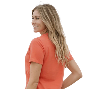 <b>Women</b> <b>Red</b> Short Sleeve Crew Neck T <b>Shirt</b> 100% Luxury Organic Cotton Pre Shrunk GOTS Certified Premium Soft Classic Fit Tee - Product Image 5