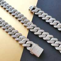 Chaîne cubaine Monaco 10 mm en argent sterling 925 avec moissanite, collier hip-hop, bijoux tendance, cadeau de fête pour homme