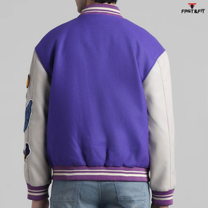 Breathable Plus Size Stylish Custom Winter Men Embroidery College <b>Baseball</b> <b>Bomber</b> <b>Jacket</b> Canvas 100% Cotton Windproof - Product Image 4