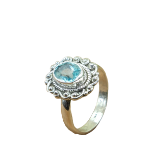 Natural Top Quality Blue Topaz <b>Ring</b> Pure 925 Sterling <b>Silver</b> <b>Ring</b> Blue Gemstone <b>Ring</b> <b>Statement</b> <b>Ring</b> Blue Topaz Jewelry Gift - Product Image 1