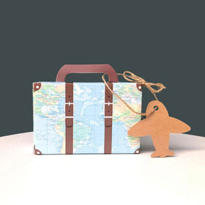 Bagages Bonbons Boîtes Carte Du Monde Voyage Rétro Kraft Papier Avion Clé Carte Bonbons Boîte Anniversaire Noël Faveur Présent Boîtes - Product Image 5