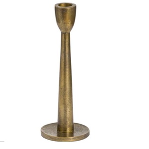 Ensemble de 3 bougeoirs à pilier de forme ronde avec finition antique et design en relief, style unique, décoration de table - Product Image 3