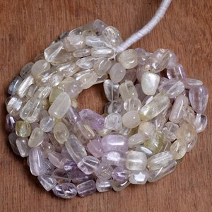 Prix d'usine, perles de kunzite naturelle en forme libre, pépites, perles de pierres précieuses en vrac pour la fabrication de bijoux DIY, brin de perles - Product Image 4