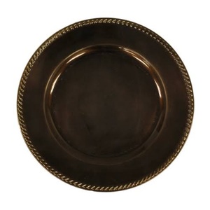 Vente chaude Or Antique Finition Arrondie En Acier Inoxydable Chargeur Plaques Dîner Restauration Servir En Métal Chargeur Plaque - Product Image 3