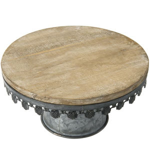 Base para Pastel Galvanizada con Tapa de Madera, Exhibidor de Metal y Madera para Decoración de Fiestas y Eventos, Ecológico, Gran Venta - Product Image 1