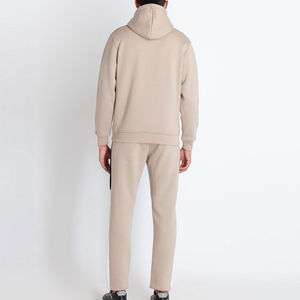 Vêtements de sport décontractés pour hommes, survêtement à capuche, fermeture à cordon, nylon/coton, coupe-vent, doublure en polaire pour hommes - Product Image 3