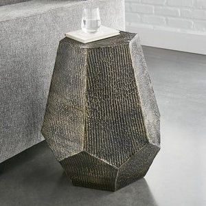 Esmalte Fineshed, superventas, decoración de lujo para el hogar, mesa lateral y mesa de centro, diseño de lujo, mesa auxiliar superior con acabado dorado - Product Image 6