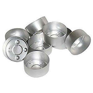 Porte-bougie décoratif en métal aluminium argenté pour bougies chauffe-plat, ensemble de 12 pièces pour la maison - Product Image 6