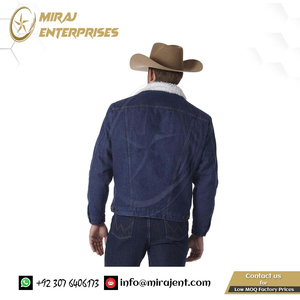 <b>Trucker</b> Outerwear Denim <b>Trucker</b> <b>Jacket</b> Slim Fit <b>Mens</b> Cowboy Cut Western Lined Denim <b>Jacket</b> <b>Men's</b> - Product Image 3