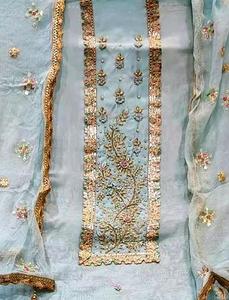 Designer moderne non cousu brodé à la main beaux costumes traditionnels indiens à la mode pour les occasions de fête - Product Image 2