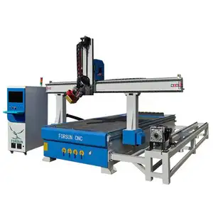 35% Big Discount 1325 4th axis 3D Multi Heads 4 axis wood cnc router with rotary lathe