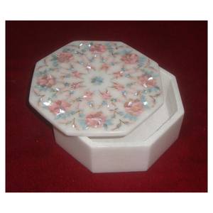 Exclusive Handmade Pure <b>White</b> Makrana Marble Inlaid <b>Box</b> for Home Decoration and Business <b>Gifts</b> Purpose Items - Product Image 1