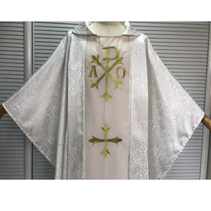 โชเซ็ธสีขาว2025โชเซ็ธคุณพ่อโบสถ์คาทอลิกงานปักดีไซน์ใหม่ทำตามสั่ง - Product Image 4