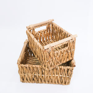 Panier en jacinthe d'eau, best-seller, paniers carrés pour la salle de bain, la chambre, rangement, conteneur - Product Image 5