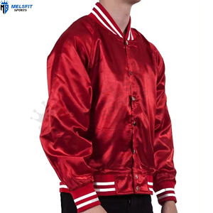 แจ็กเก็ตบอมเบอร์ผ้าซาตินฮิปฮอปที่ดีที่สุดสำหรับผู้ชายปกตั้งบริการ OEM เป็นมิตรกับสิ่งแวดล้อมจดหมายกันลมฤดูหนาว - Product Image 5