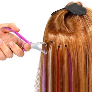 Pince à épiler les extensions de cheveux en plastique rose en acier inoxydable à tenue forte pour outil de coiffeur de salon professionnel (usage commercial) - Product Image 2