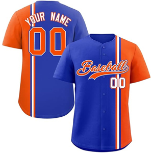 Hauts de softball imprimés à rayures personnalisés Maillot de baseball cousu sur mesure Maillot de baseball à manches courtes pour hommes - Product Image 5