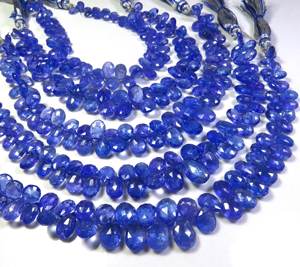 La mejor colección de cuentas facetadas de tanzanita azul Natural, hebra de 8 ", gemas de pera de 6-11mm para collar de joyería, piedras preciosas sueltas - Product Image 1