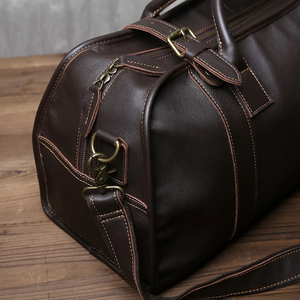 Sac de voyage pliable en cuir véritable, léger, grande capacité, écologique, avec fermeture éclair, durable - Product Image 5