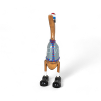 Peinture de canard en bois en gros décoration de maison ou de jardin, figurine d'animal canard racine de bambou avec peinture à la main personnalisée
