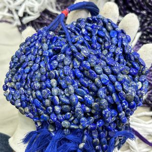 Perles de pierres précieuses naturelles AAA en Lapis Lazuli, 7x10-10x13 MM Pépites de forme irrégulière lisse Perles de Lapis Lazuli, pierre précieuse Lazuli de 12 pouces - Product Image 5