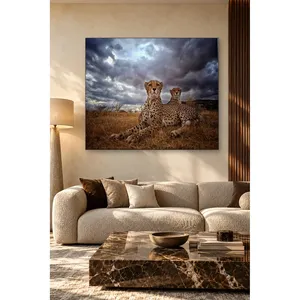 Impression sur toile Fida : Deux guépards sous un ciel agité - Product Image 5