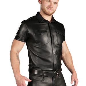 Polo in Pelle di Agnello Nera, Elegante <span class=keywords><strong>e</strong></span> Confortevole, Ideale per Look di Moda Trendy - Product Image 2