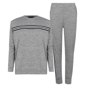 Nouveauté : Ensemble de survêtement unisexe gris chiné personnalisé, décontracté, uni, écologique, à manches longues, en polyester/coton, pour l'hiver - Product Image 6