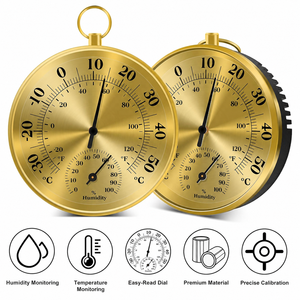Thermomètre Hygromètre Analogique Décoratif Mural Mécanique OEM pour Bureau, Maison, <span class=keywords><strong>Cave</strong></span> à <span class=keywords><strong>Vin</strong></span>, Pharmacie - Product Image 2