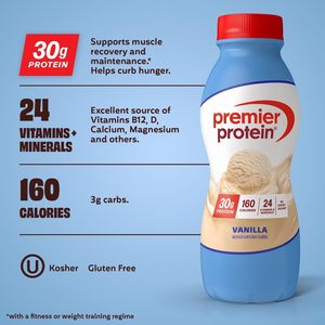 Premier <b>Protein</b> Shake, Vanilla, 30g <b>Protein</b>, 24 Vitamins & Minerals to Support Immune Health, 11.5 fl oz, 6 Pack - Product Image 5