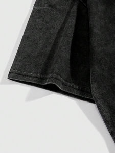 Screen Print Loose <b>Fit</b> Printed <b>T</b>-<b>shirt</b> Boxy Bulk Clothes <b>Cropped</b> Screen Print <b>T</b>-<b>shirt</b> Heavyweight Design Custom <b>T</b>-<b>shirt</b> For Men - Product Image 5