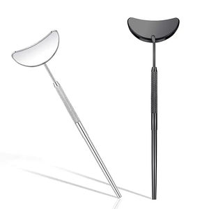 Espejo de pestañas en forma de media luna para extensiones de pestañas herramienta de pestañas de belleza espejo de pelo de pestañas de acero inoxidable alemán - Product Image 5