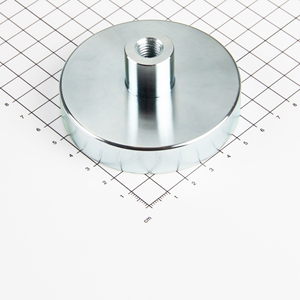 Gripper piatto in neodimio con boccola filettata Ø75x34mm - Product Image 1