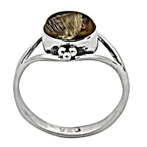 Bague en agate rustique en argent 925 plaqué avec serti clos, pierre naturelle ronde, unisexe, pour usage quotidien, bague tendance - Product Image 1