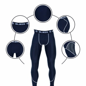 Collants de compression pour hommes à point contrasté-Logo de couleur personnalisable respirant durable taille élastique longueur cheville pour le sport - Product Image 5